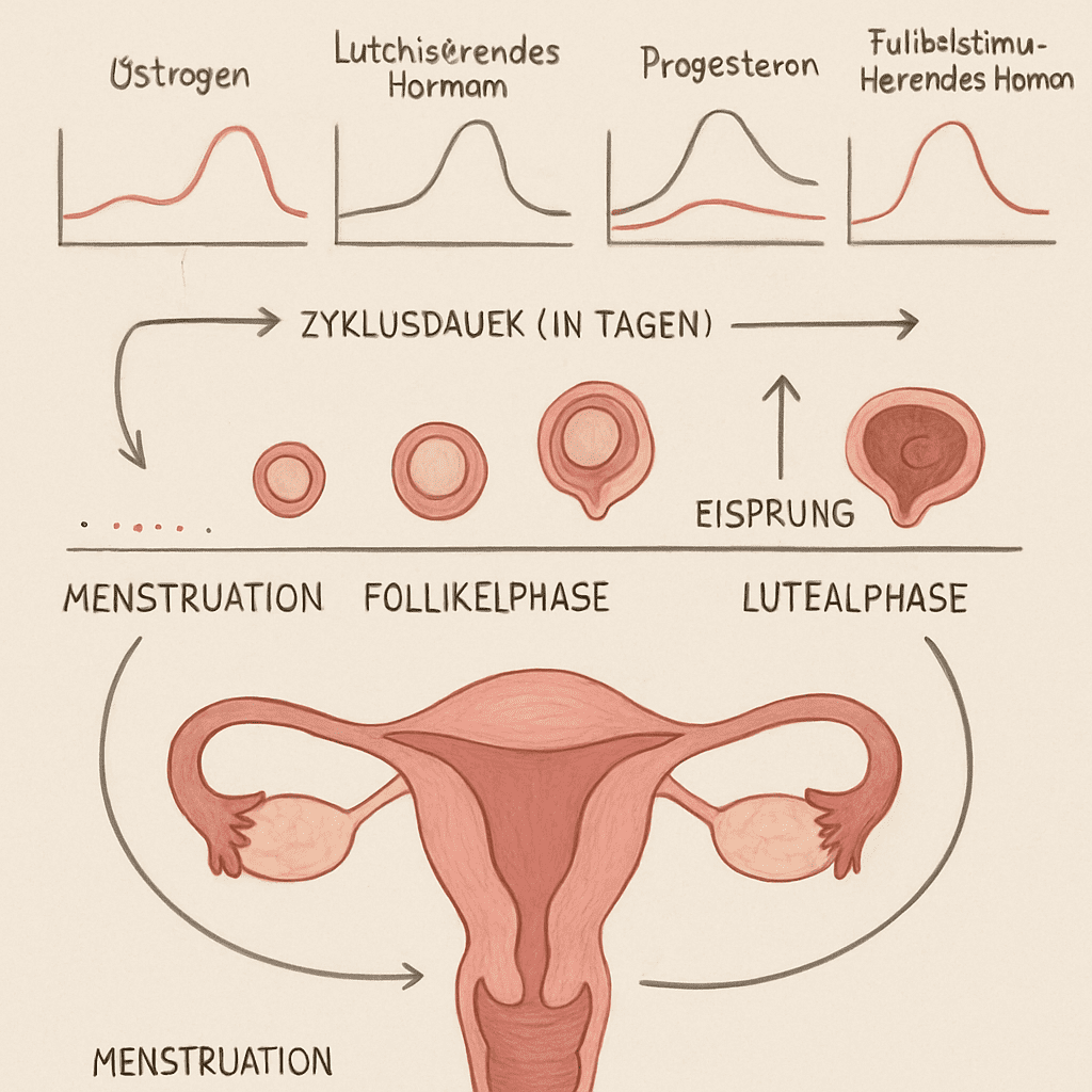 Illustration of the Female Cycle and the Delicate Hormonal Balance