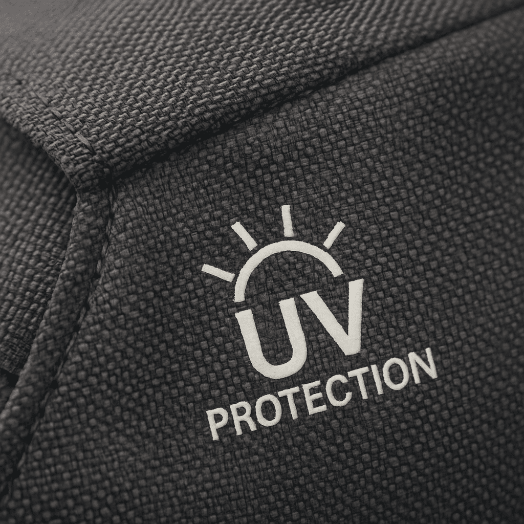Close-up of a high-quality UV-protective fabric for strollers